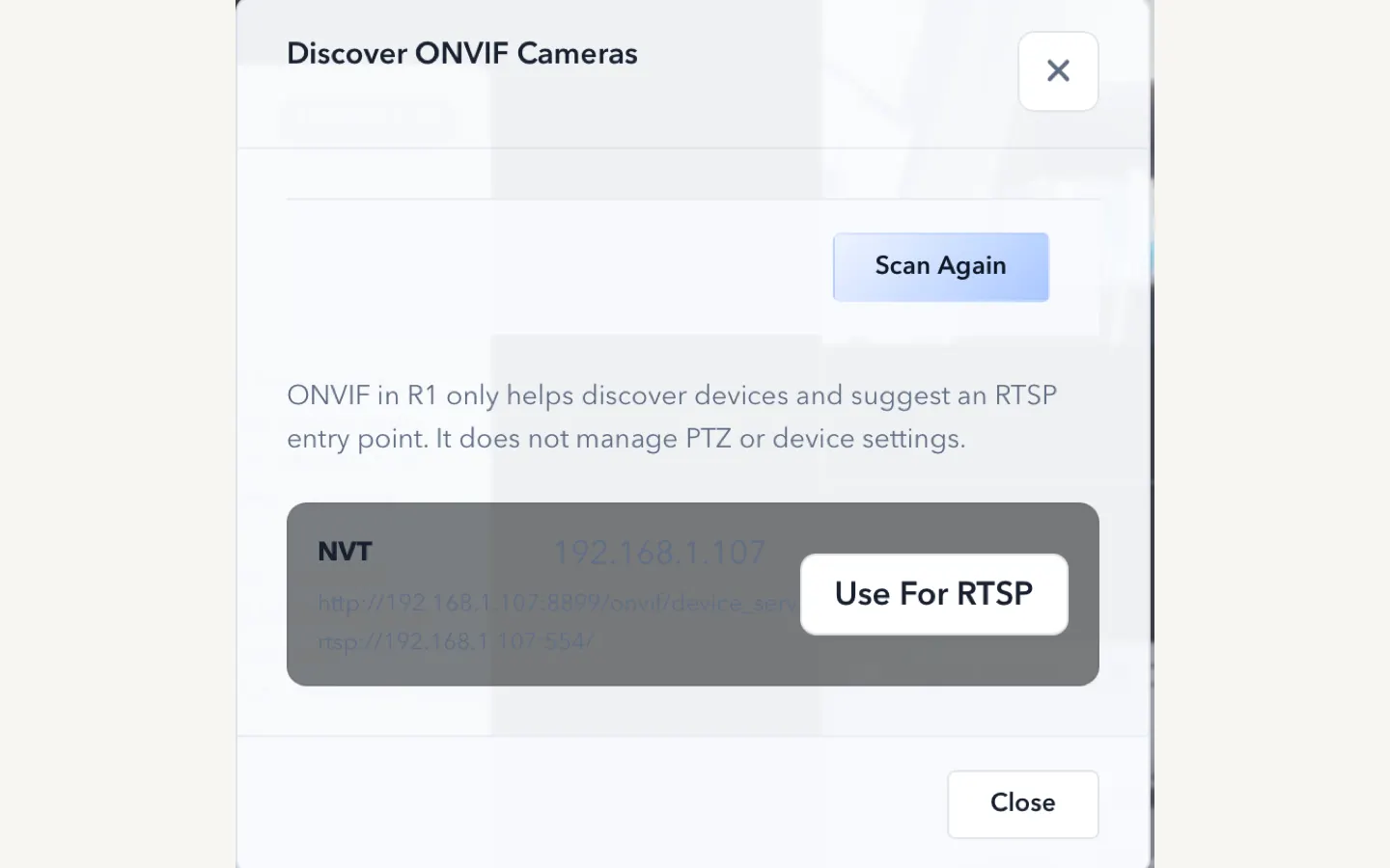 ScopeDock release RTSP and ONVIF setup flow for network camera sources.